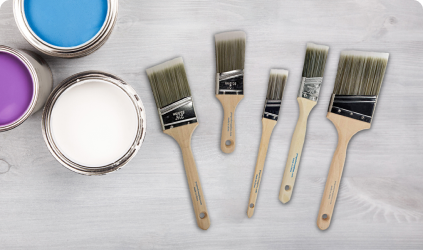 WORKPRO Paint Brushes Set, 5 Pcs Professional Flat and Angle Sash Pain