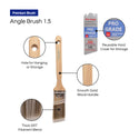 1.5" angle paint brush with wooden handle and reusable hard cover
