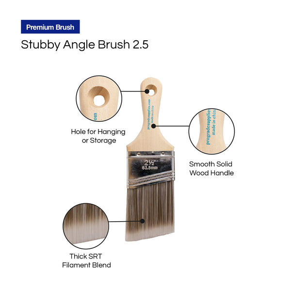 2.5" angle paint brush with stubby handle