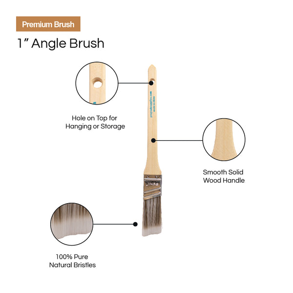 6 Pk 1 Inch Angle Sash Paint Brush
